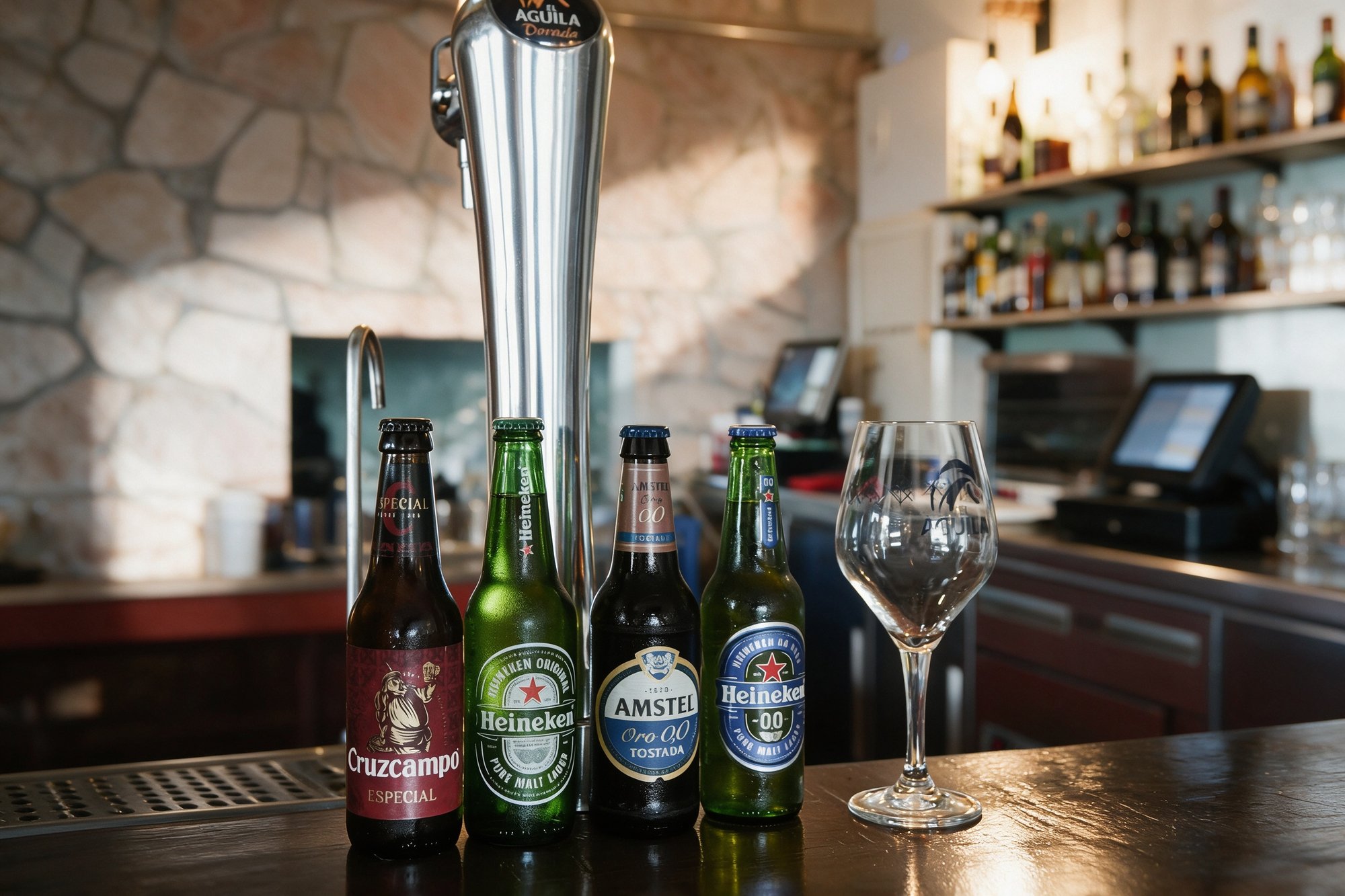 Barra de cerveza y ambiente de Bodeguita EL PATIO en Chilches
